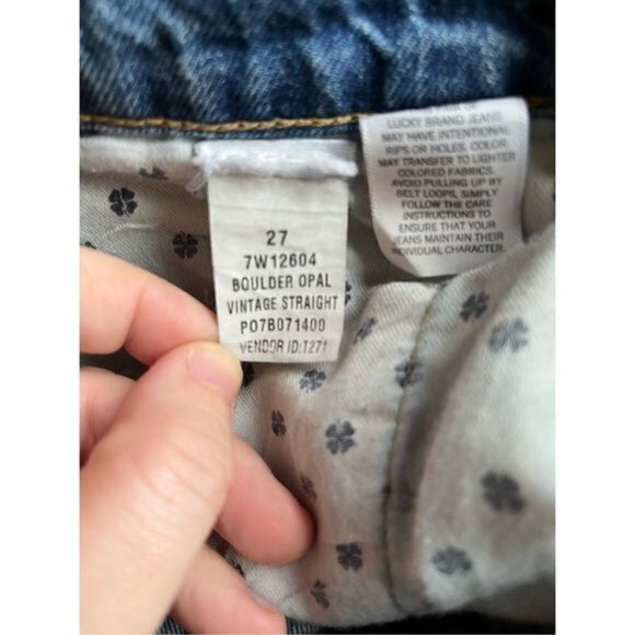 Lucky Brand Boulder Opal Vintage‎ Button Fly Straight Leg Jeans Size 27 - Picture 4 of 5